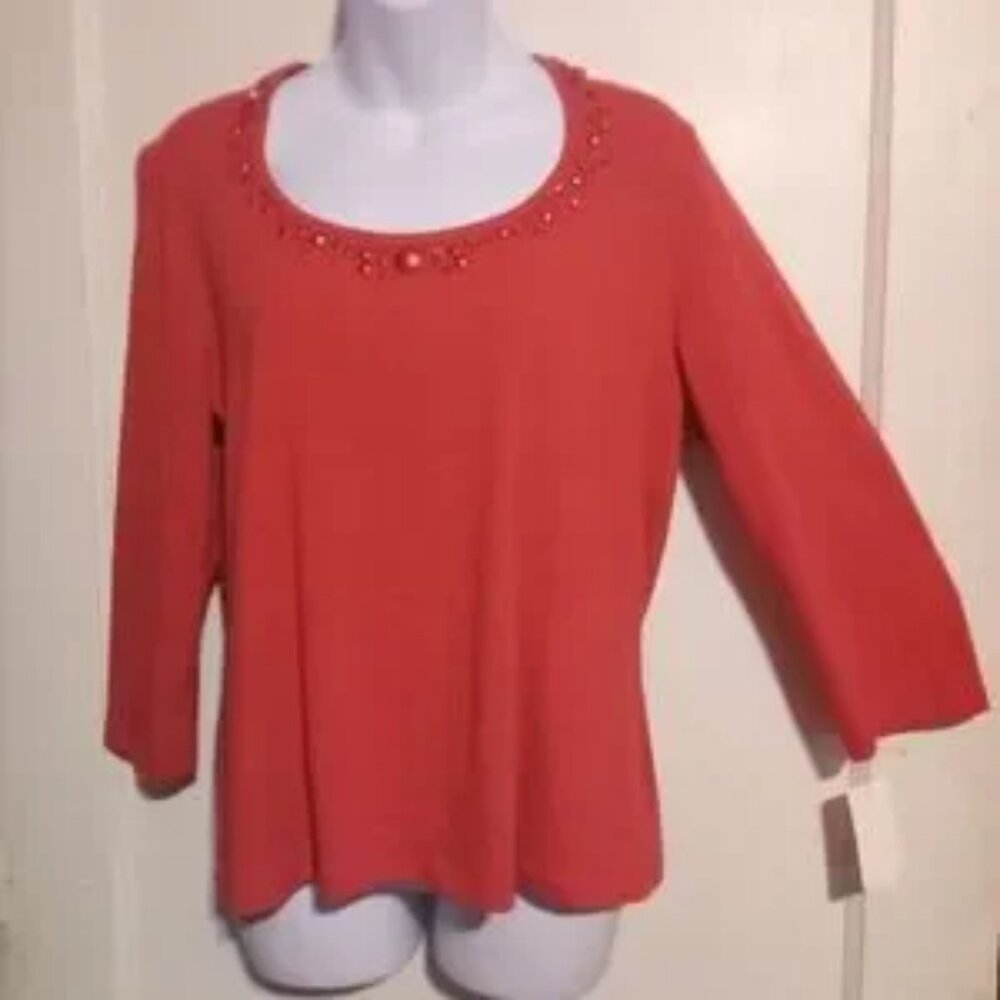 Chadwicks Chic Rust Embellished Blouse